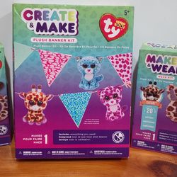 Ty Beanie Boos DIY Plush Banner Kit & 2 Make Your Own Mask Kits New