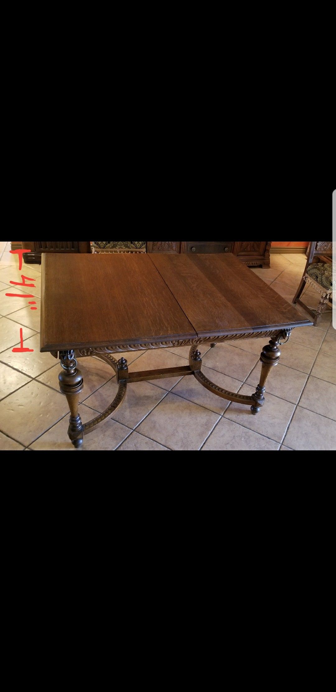 1800s solid oak wood table.