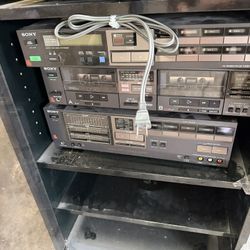 Sony Record Player And Cassette Whole Set Up