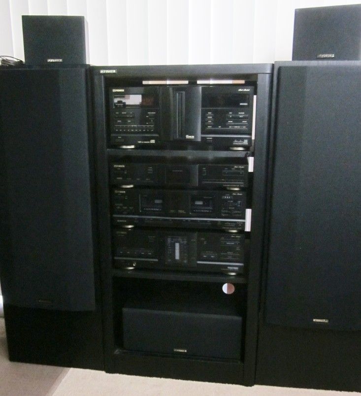 Fisher 4-Component Home Stereo System with Speakers and Cabinet