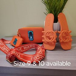 Gg Sandals Size 9 & 10 And Marc Jacob Bag 