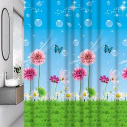 Floral Butterfly Shower Curtain