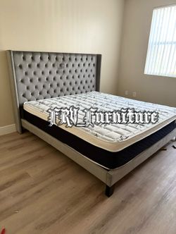 New king bed frame with mattress