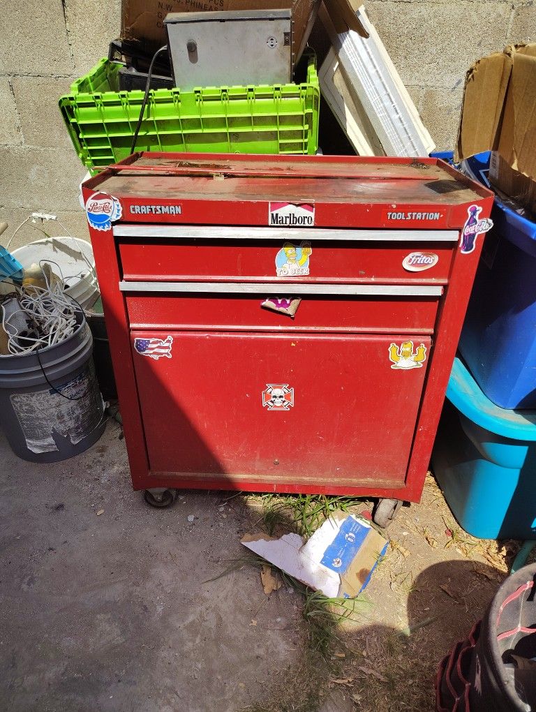 Craftsman Tool Box With Tools And A Box Of Tools