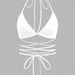 White Halter Top For Women