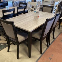 New 6pc Dining Set Table 4 Chairs 🪑 + Bench 