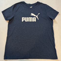 Women’s Puma Logo T Shirt, Size Large. Blue