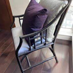 Asian Inspired Chair With Silk Cushions