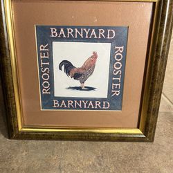 Framed Picture of Barn Yard Rooster