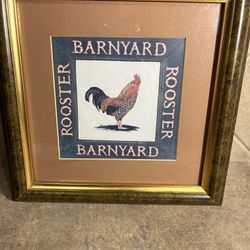 Framed Picture of Barn Yard Rooster