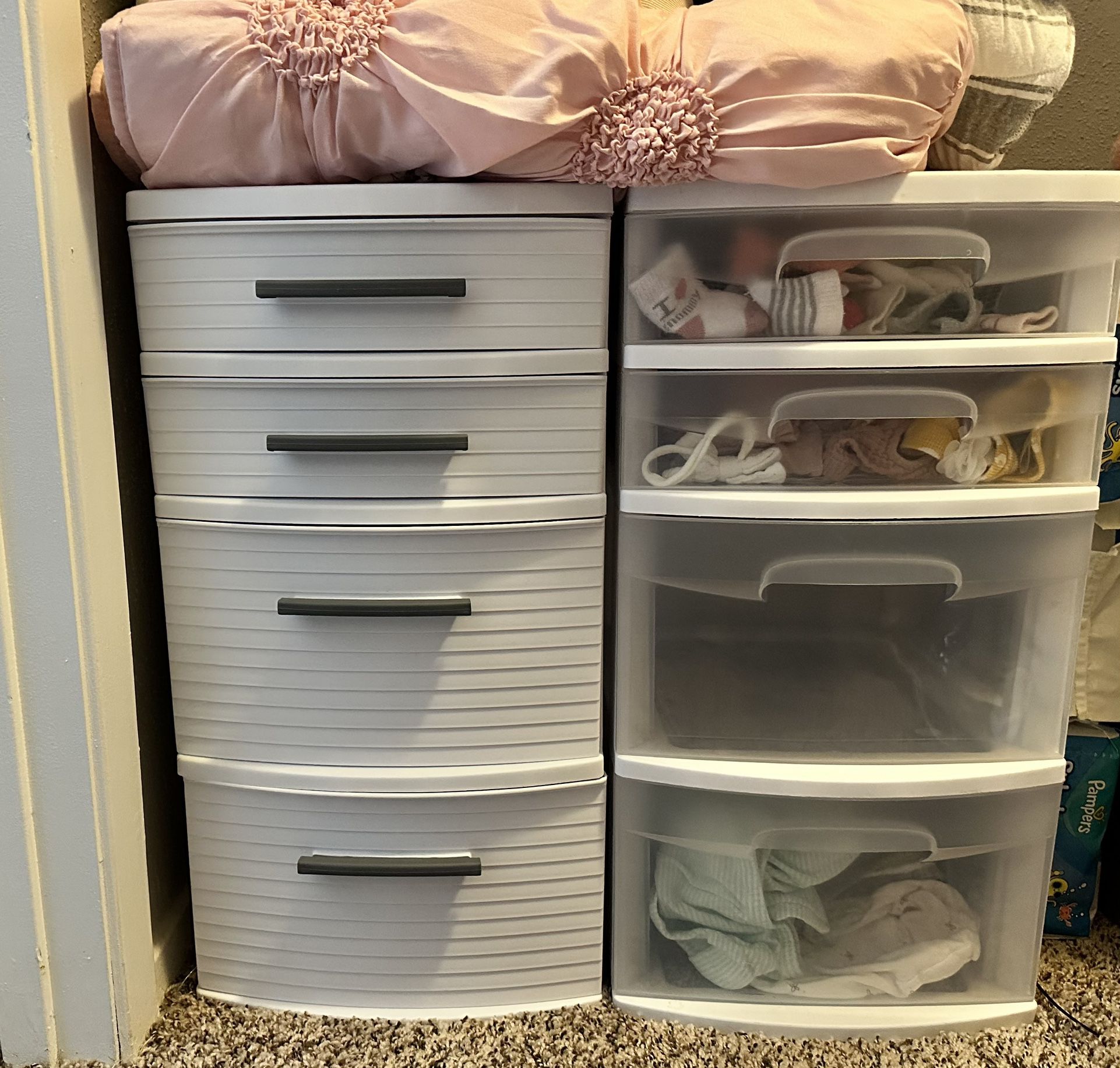 (2) Storage Containers With Drawers