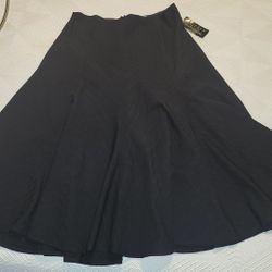 New John Paul Richard Uniform Petite Midi Length Black Skirt, Size 10P