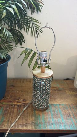 Mosaic Tile (Blue and green and mirror) Lamp Base No Shade
