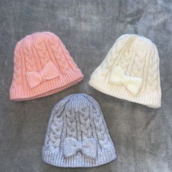 Infant Girl Fleece Lined Beanies 3 Pack