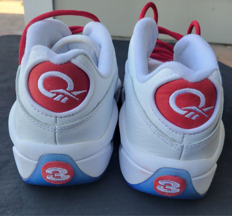 Reebok Question Low Ice Flash Red Men's Size 9 White