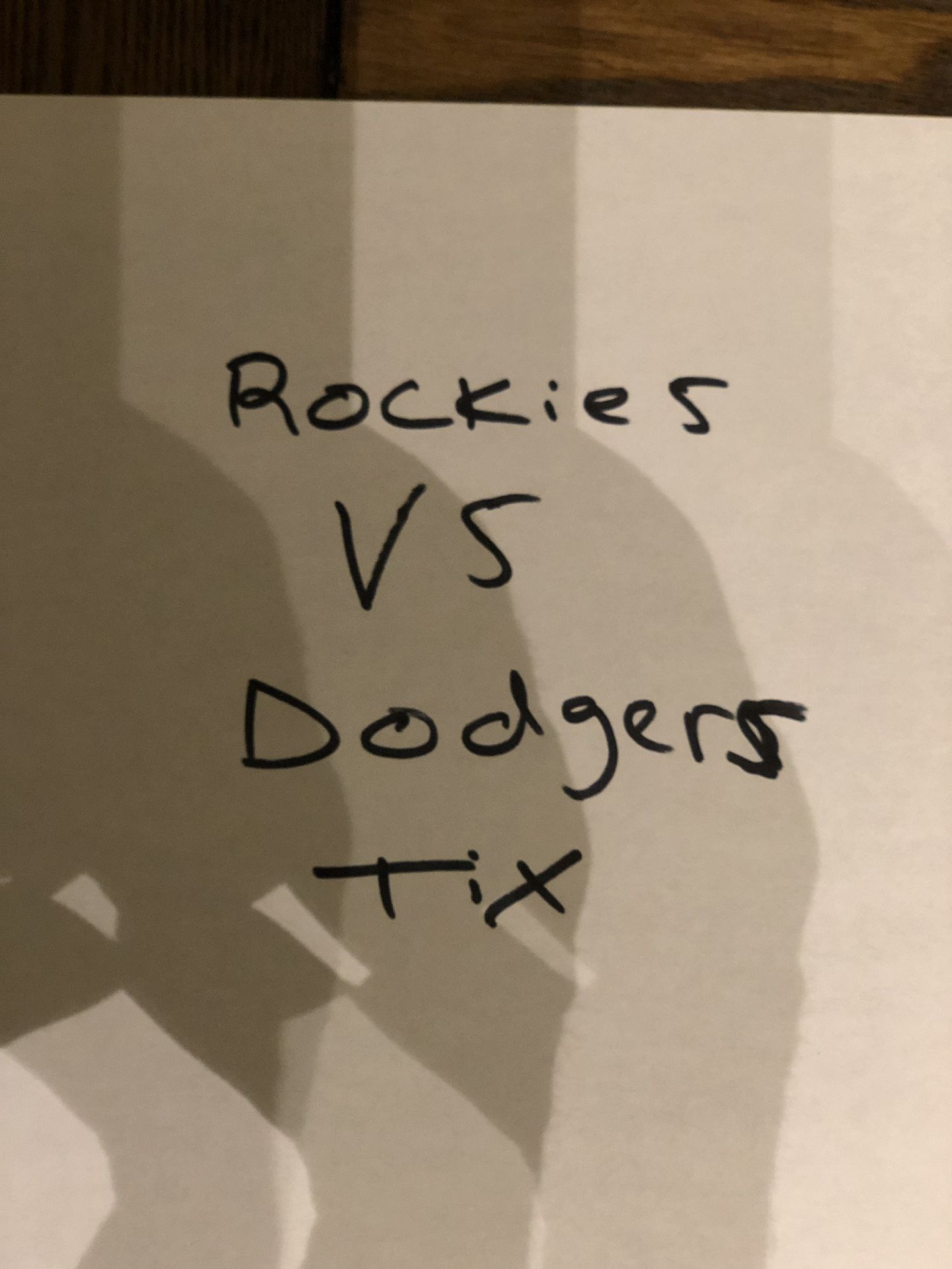 2 DODGERS at Rockies tickets. Right field box