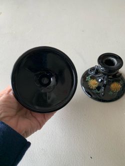 Black Amethyst candle stick holders