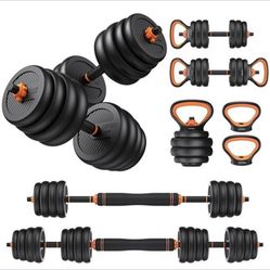  Ended UPGO Adjustable Dumbbells 50lbs Free Weight Set with Connector 4 in1 Dumbbells