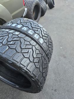 2 used tires Lt 295 45 r24 Nitto Recon, DOT E, $250.00
