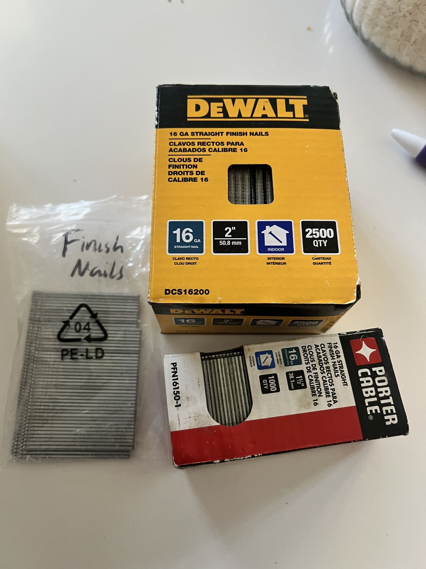 16ga Finish Nails - DeWalt, Porter Cable, Ryobi