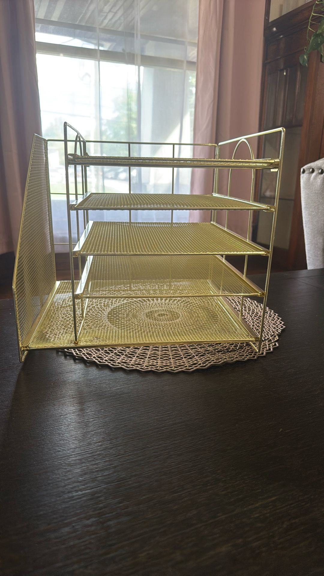 Gold Tiered Desk File organizer 