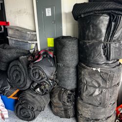 2 Parachute Tarps, 5  Heavy Duty Quilts, 1 Coil Tarp