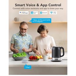 GoveeLife Smart Electric Kettle Temperature Control, WiFi Electric Tea Kettle with Alexa Control, 1500W Rapid Boil, 2H Keep Warm, 1.7L BPA Free Stainl