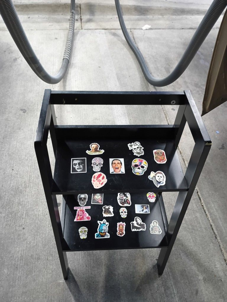 Shoe Rack With Horror Stickers