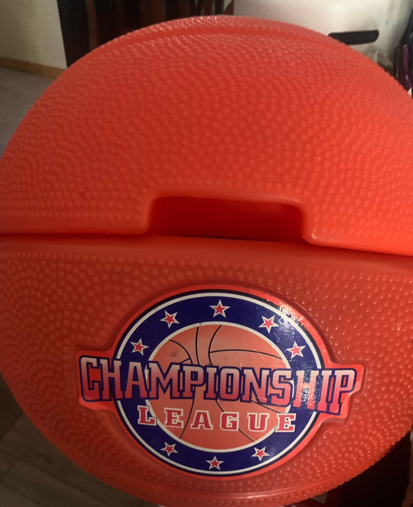 Orange Basketball Championship Plastic Toy Box