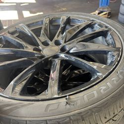 24" Wheels And 3 Tires For A Chevy Silverado