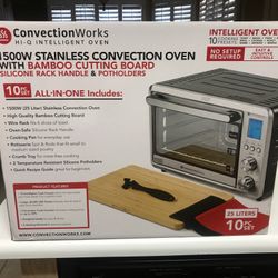 Smart Oven Convection  1500W Stainless With 10 Cooking Presets In box