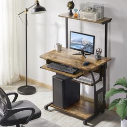 Standing office desk / adjustable height desk / wooden desk / rolling desk / rolling computer desk 