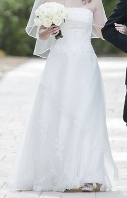 Cosmobella Wedding Dress. A-line, beaded corset top.