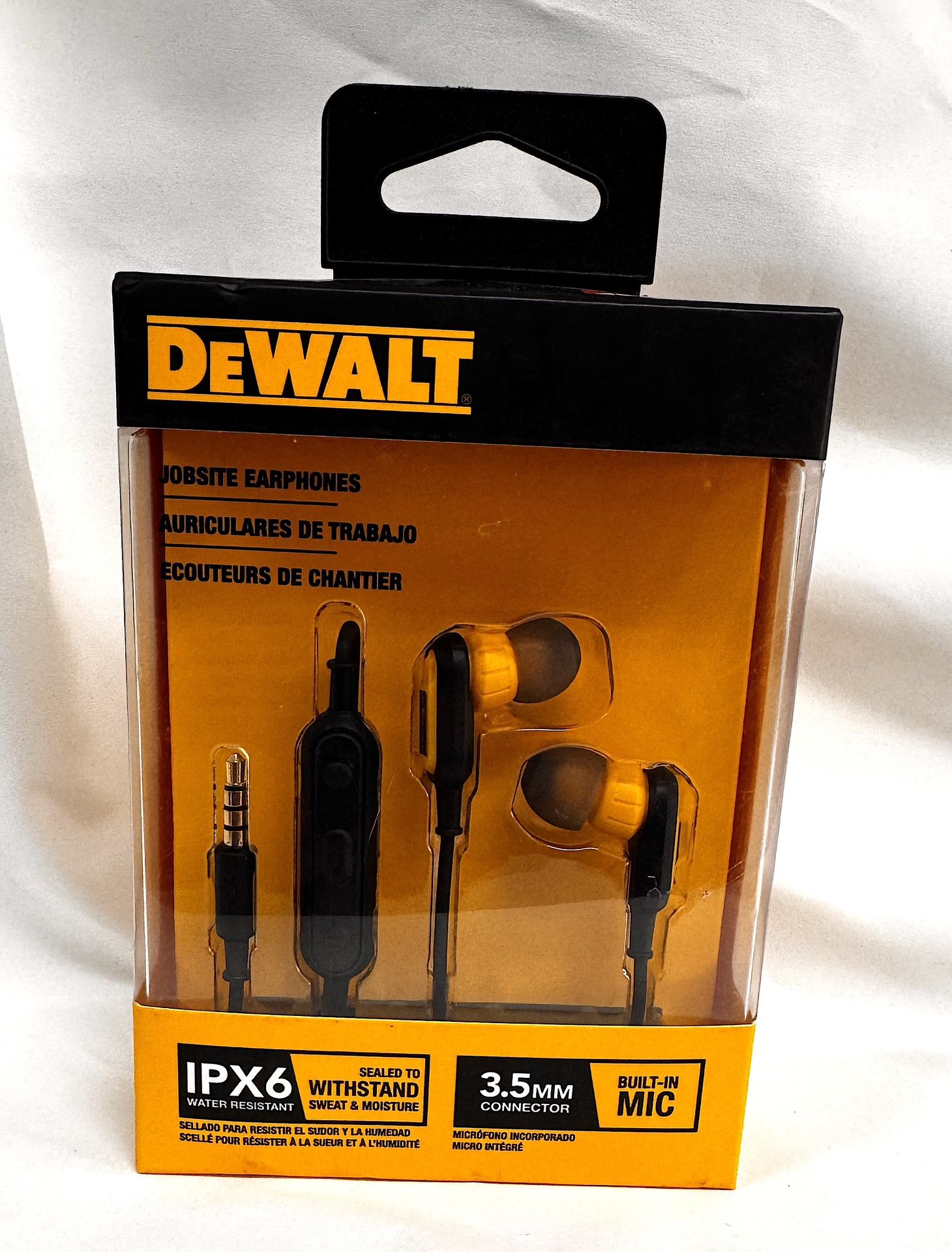*BRAND NEW* - DEWALT JOBSITE EARPHONES w/ Microphone & Shirt Clip