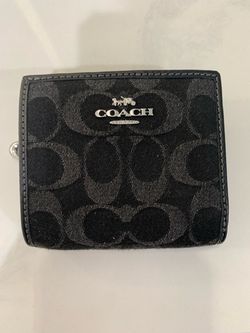 👜 Coach Signature Canvas Mini Wallet / Card Case – Black