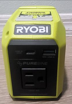 RYOBI ONE PLUS 18V 150 WATT PORTABLE BATTERY INVERTER POWER SOURCE