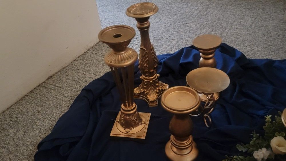 17 Various S8ze Candleholders W Or W/O Flowers
