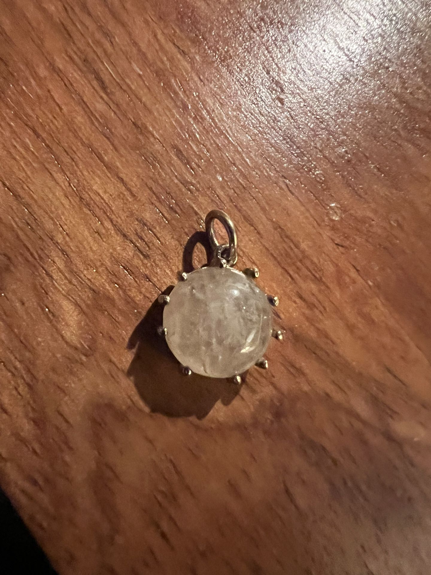 Vintage Beautiful Gold Rutilated Quartz Round Pendant 