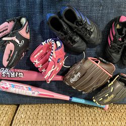 Baseball/Softball Bats, Gloves, Cleats