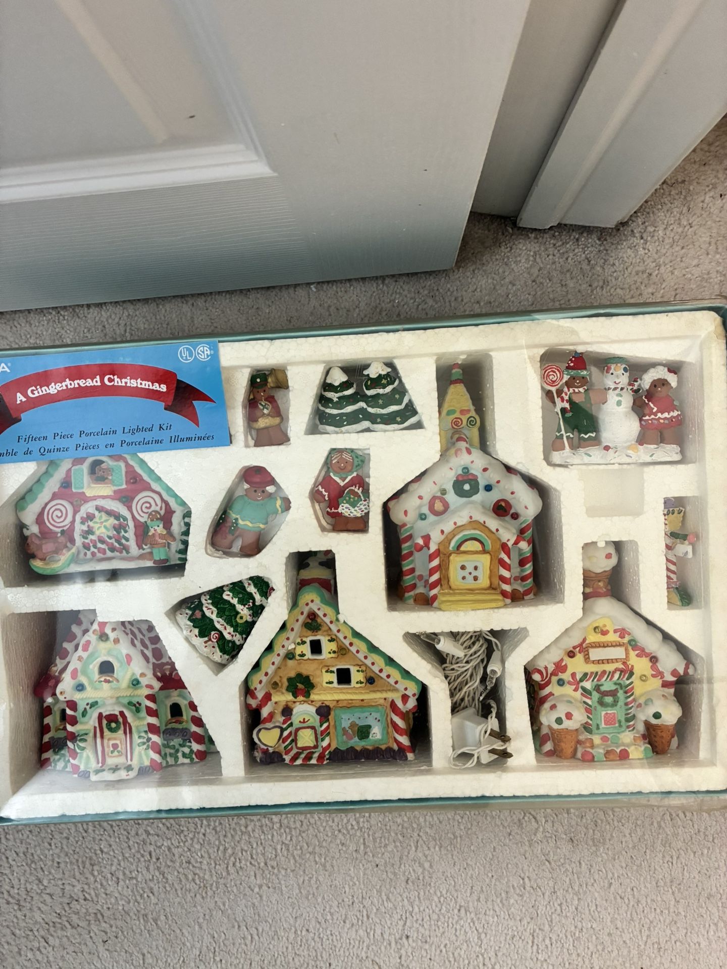 Porcelain Light Up Christmas Gingerbread Village