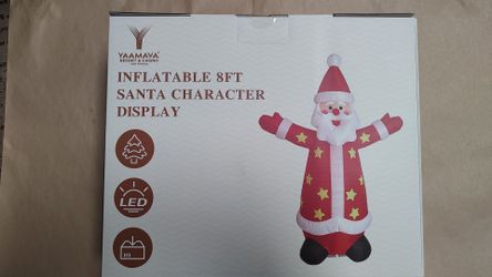 Inflatable 8' Santa Character Display Sealed W/ Led *NIB*!