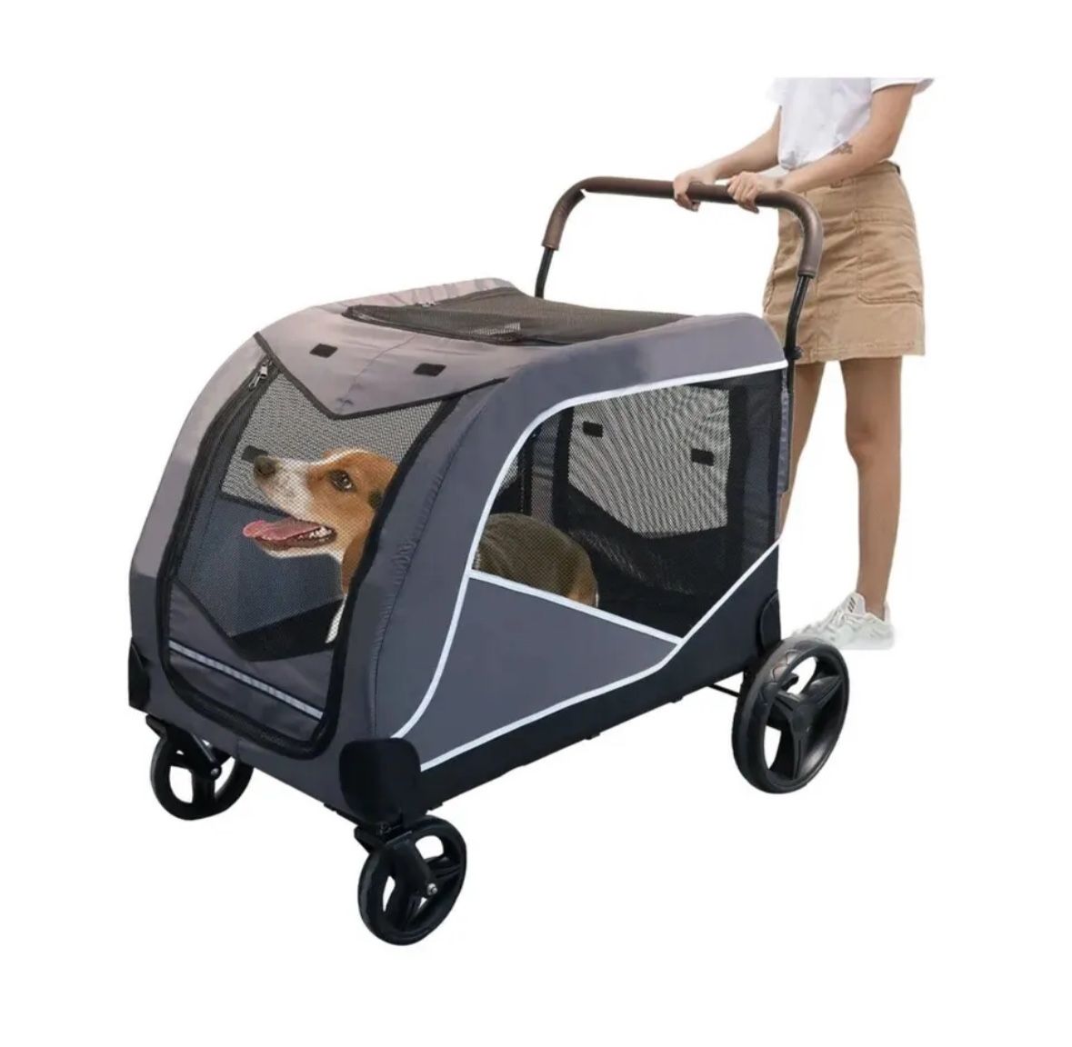 Goyappin Dog Stroller for Large Dogs - Holds 160 Lbs