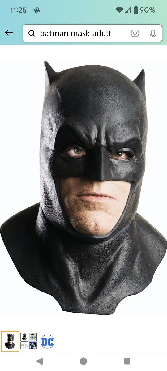 DC Adult mask, Halloween dance party dress up the Dark Knight Trilogy latex Full head wrap around $20 New In Package 