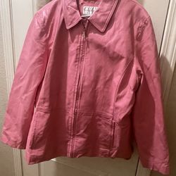 Pink Leather Jacket 