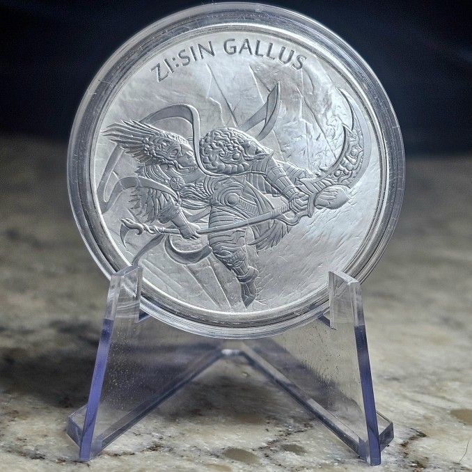 1 oz 2017 South Korea Zi:Sin Series Gallus .999 Fine Silver
