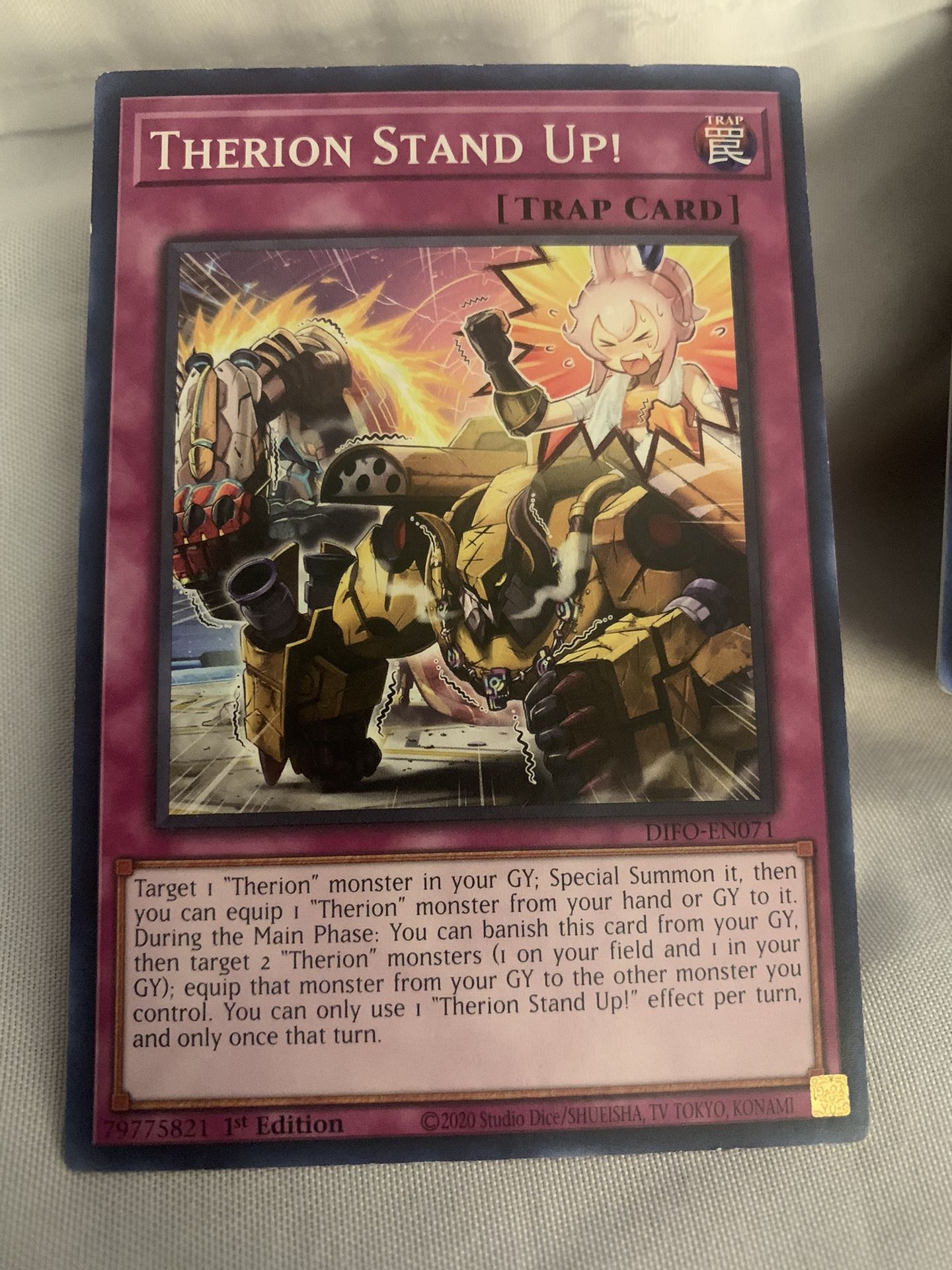 Yu-gi-oh Card Therion Stand Up