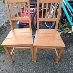 2 Wood Chairs