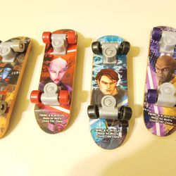 Lot Of Four McDonald's 2010 Clone Wars Skateboards
