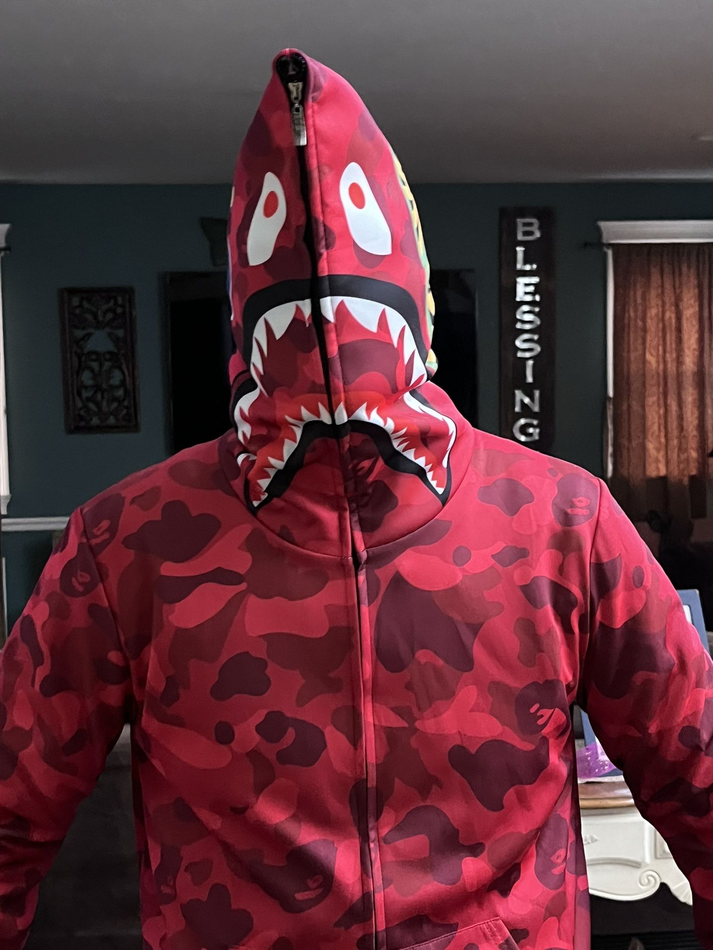 COLOR CAMO SHARK FULL ZIP HOODIES N