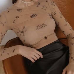 New Sexy tight-fitting one-piece Top Women Long-Sleeved Bodysuits O-Neck Basic Party Wear Print Summer Wild Slim.